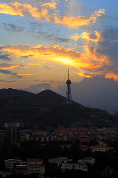 西寧電視塔夕照