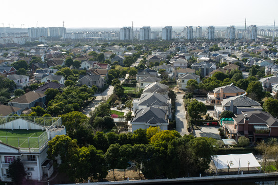 俯瞰別墅小區(qū)