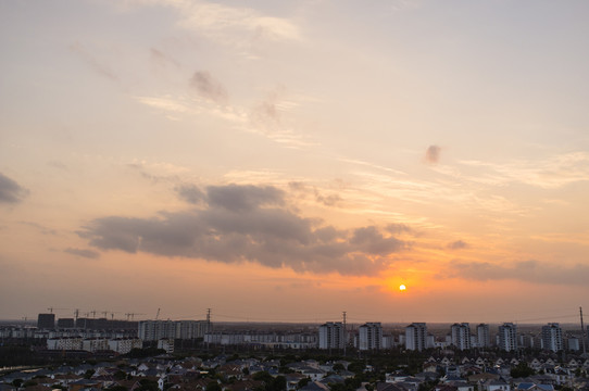 夕陽(yáng) 俯瞰城區(qū)