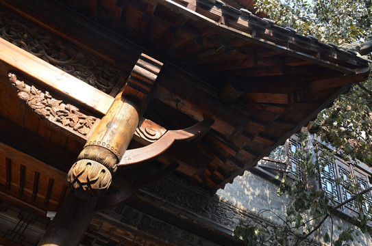 中式老建筑屋檐細(xì)節(jié)