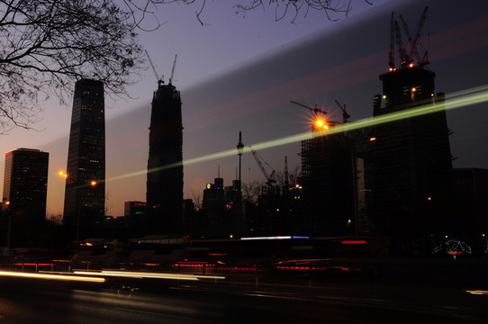 北京CBD建筑夜景
