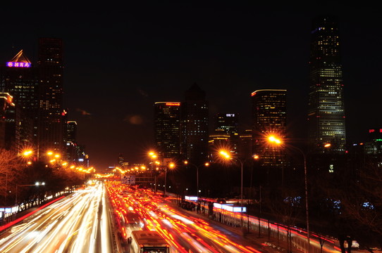 北京CBD建筑夜景