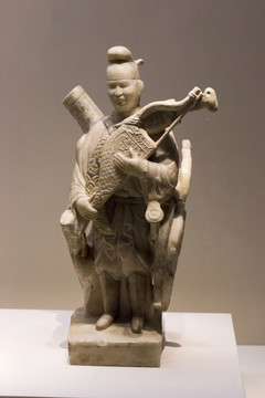 描金石雕武士俑