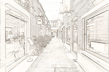 上海石庫(kù)門線描（未分層）