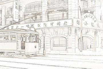 老上海線描（未分層）