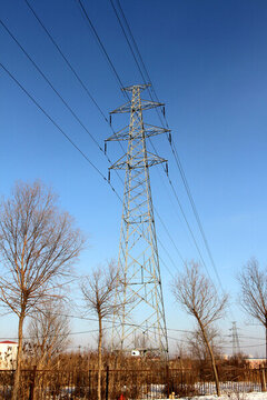 鐵塔 高壓線 電塔 電線架