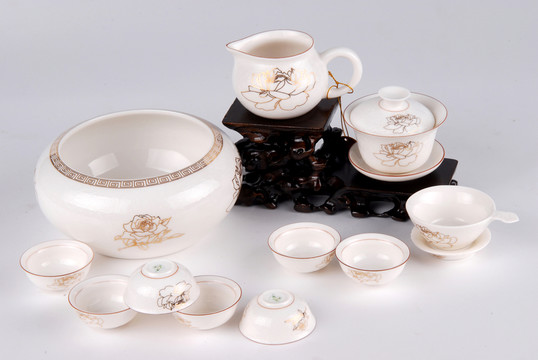 鑲金邊花紋餐具茶具瓷器全套