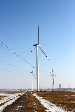 風力發(fā)電 大風車 高壓線 工業(yè)