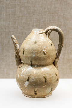 景德鎮(zhèn)窯影青褐彩葫蘆壺 宋
