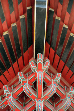 中國(guó)傳統(tǒng)建筑斗拱及屋檐特寫