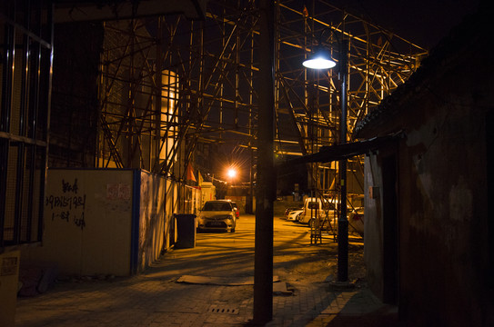 建筑工地夜色