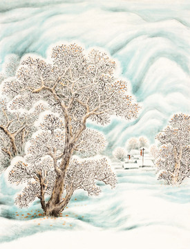 雪鄉(xiāng)隆冬 雪景 國畫