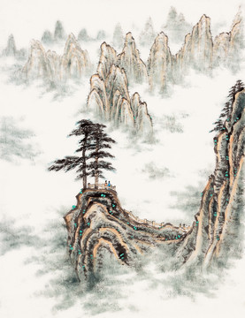 屹立峰頂 登高望遠 云霧蒸騰