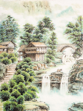 小橋流水人家 依山傍水 農(nóng)家樂