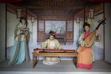 青樓女子蠟像 古代女人雕塑
