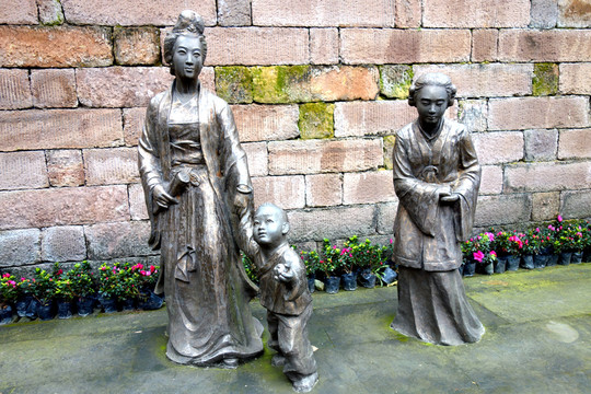 農(nóng)夫 小兒 禮儀 雕塑