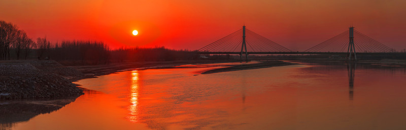 黃河大橋日落全景大圖