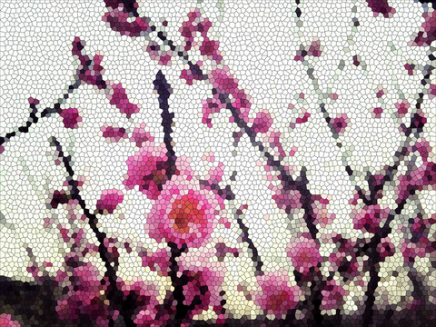染色玻璃 花卉