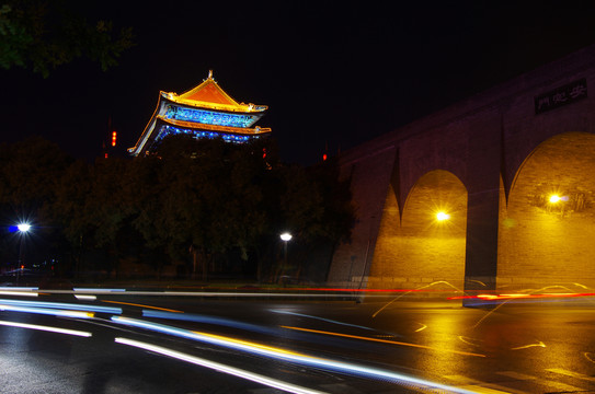 西安古城墻夜景