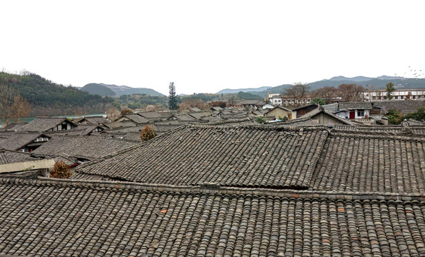 閬中古城 瓦房 俯瞰古鎮(zhèn)