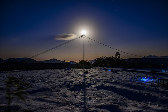 星空雪地