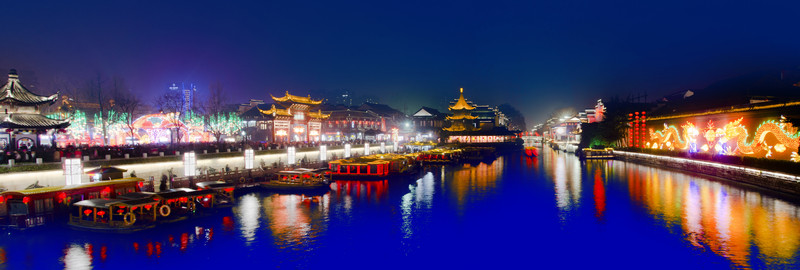 秦淮河夫子廟全景圖