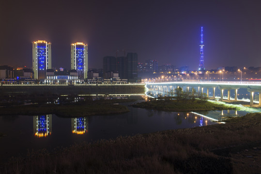 四川绵阳城市夜景