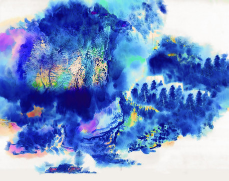 水墨抽象潑墨山水中國(guó)風(fēng)畫
