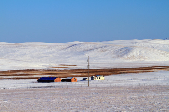 農(nóng)村人家雪景