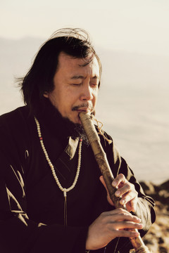 古裝人物 吹簫人