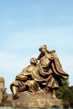 杭州東方文化園和合二仙雕塑