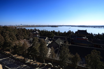 頤和園 聽鸝館 昆明湖 全景
