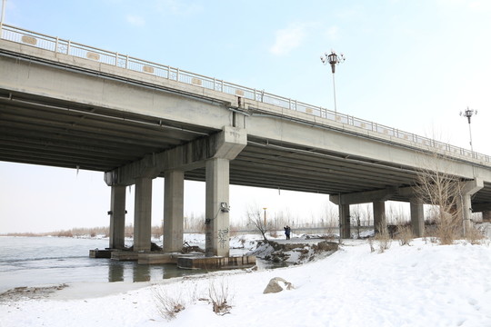冬日伊犁河大橋