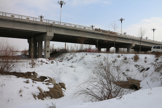 冬日伊犁河大橋