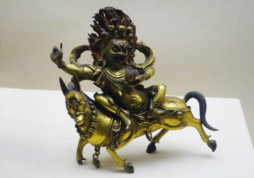 銅鎏金吉祥天母像