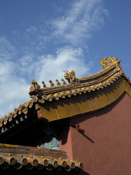 北京故宮內(nèi)廷院落屋脊獸