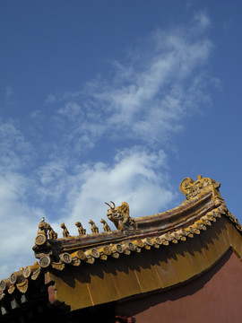 北京故宮內(nèi)廷院落屋脊獸