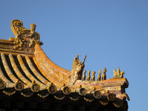 北京故宮內(nèi)廷院落屋脊獸