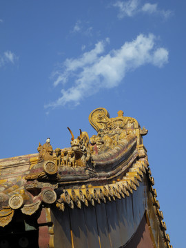 北京故宮內(nèi)廷院落屋脊獸