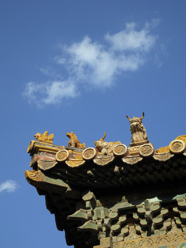 北京故宮內(nèi)廷院落屋脊獸