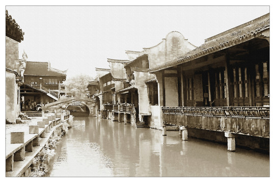 復(fù)古畫 烏鎮(zhèn)古街