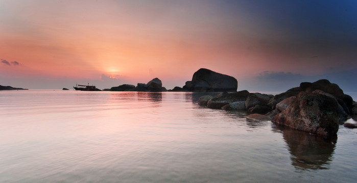 唯美大自然之黃昏海景海灘
