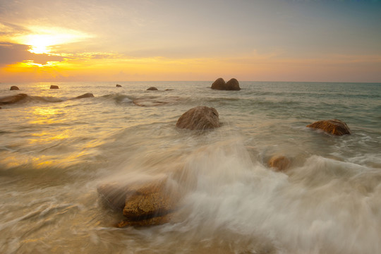 唯美大自然之大海沙灘浪花