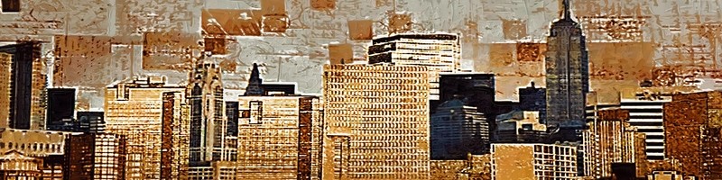 抽象城市風(fēng)景油畫