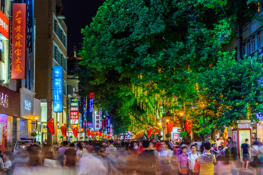 廣州市北京路商業(yè)步行街夜景