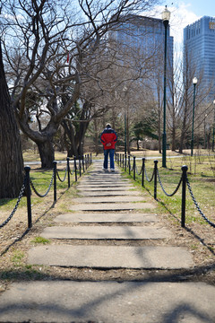 公園散步