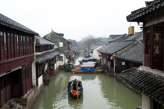 蘇州昆山周莊冬天雨景