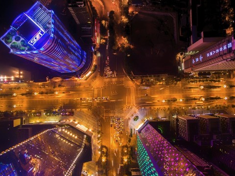 航拍成都市區(qū)
