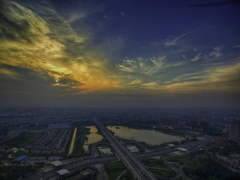 航拍城市全景
