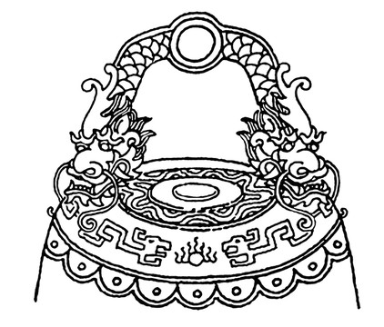 中國上古神獸 描線素材 蒲牢
